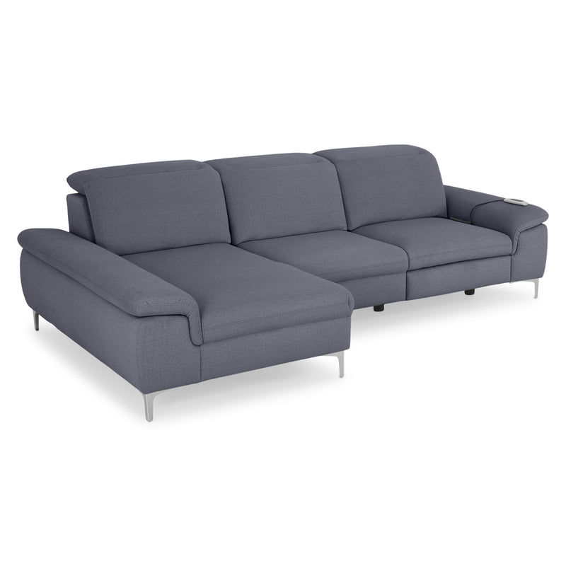 SOUND Colțar șezlong stânga/dreapta, 1 recliner electric și mecanism tetiere, stofă
