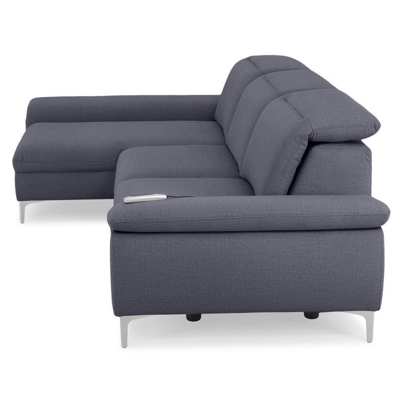 SOUND Colțar șezlong stânga/dreapta, 1 recliner electric și mecanism tetiere, stofă