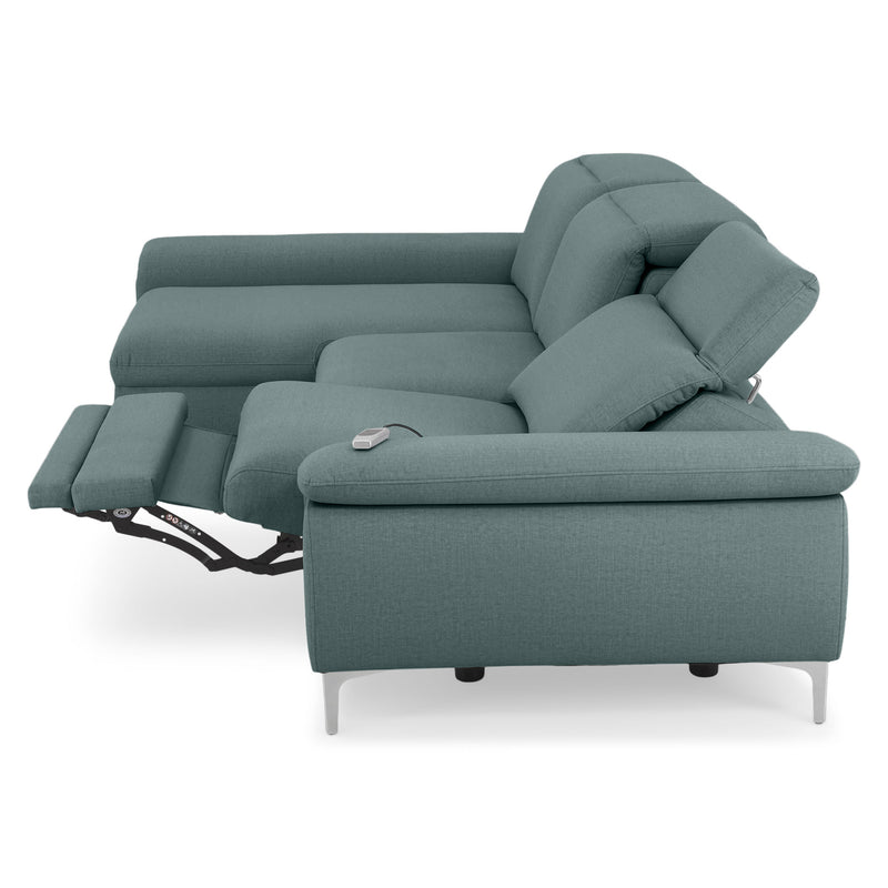 SOUND Colțar șezlong stânga/dreapta, 1 recliner electric și mecanism tetiere, stofă