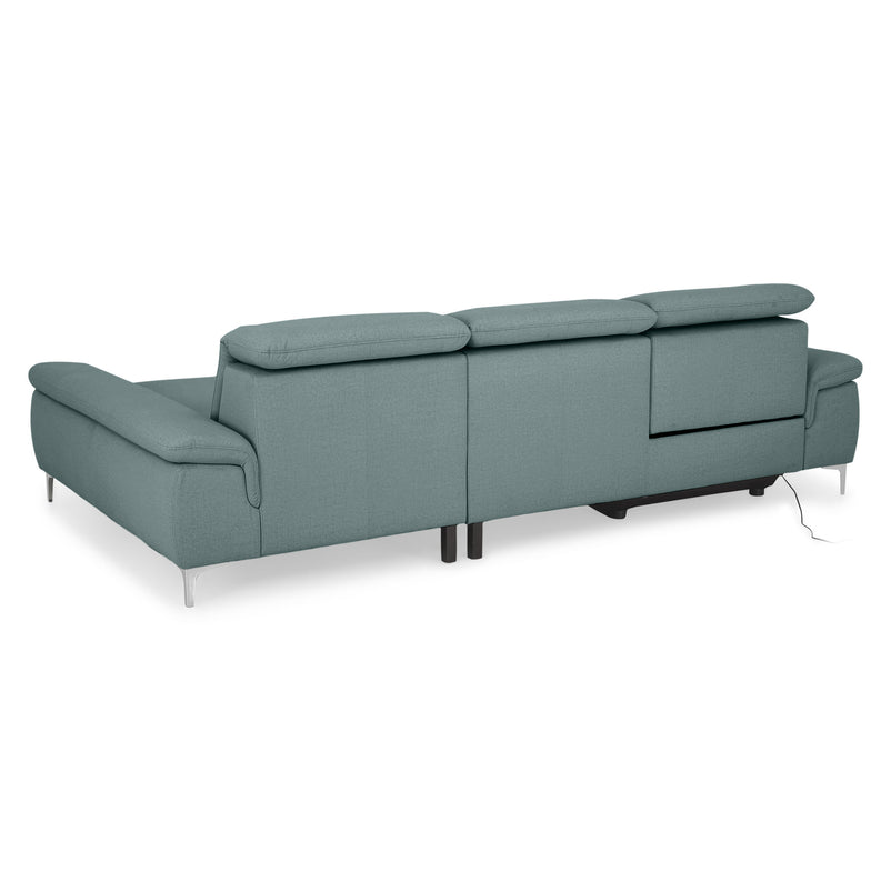SOUND Colțar șezlong stânga/dreapta, 1 recliner electric și mecanism tetiere, stofă