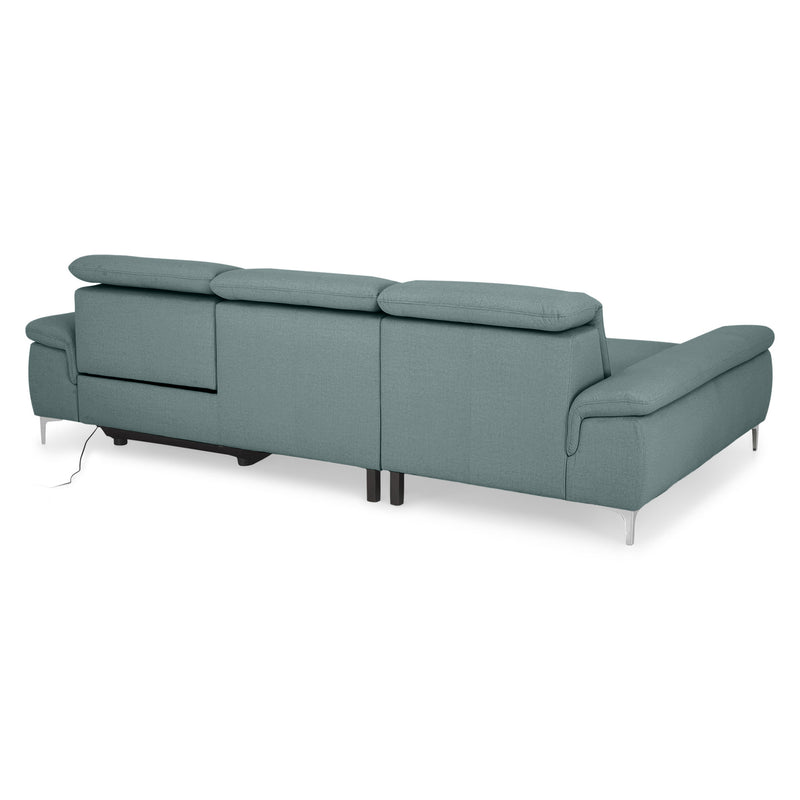 SOUND Colțar șezlong stânga/dreapta, 1 recliner electric și mecanism tetiere, stofă