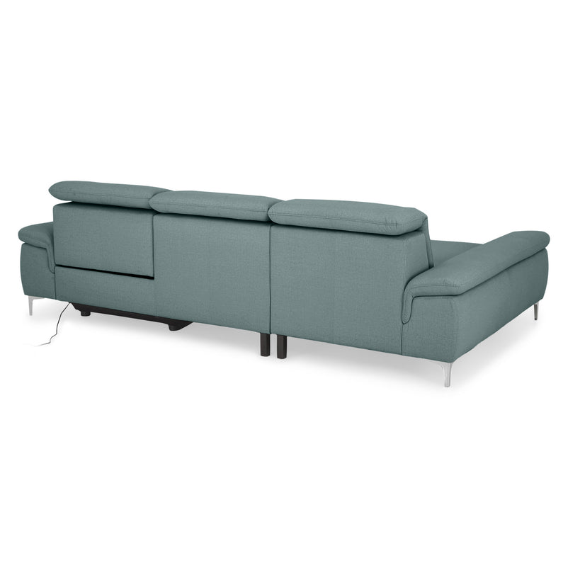 SOUND Colțar șezlong stânga/dreapta, 1 recliner electric și mecanism tetiere, stofă