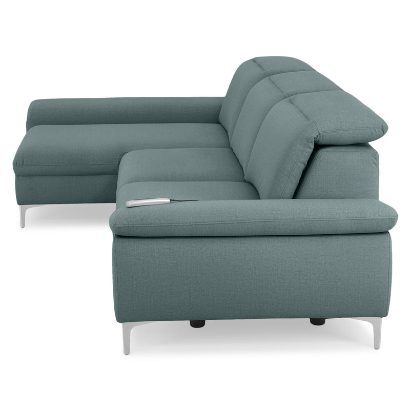 SOUND Colțar șezlong stânga/dreapta, 1 recliner electric și mecanism tetiere, stofă