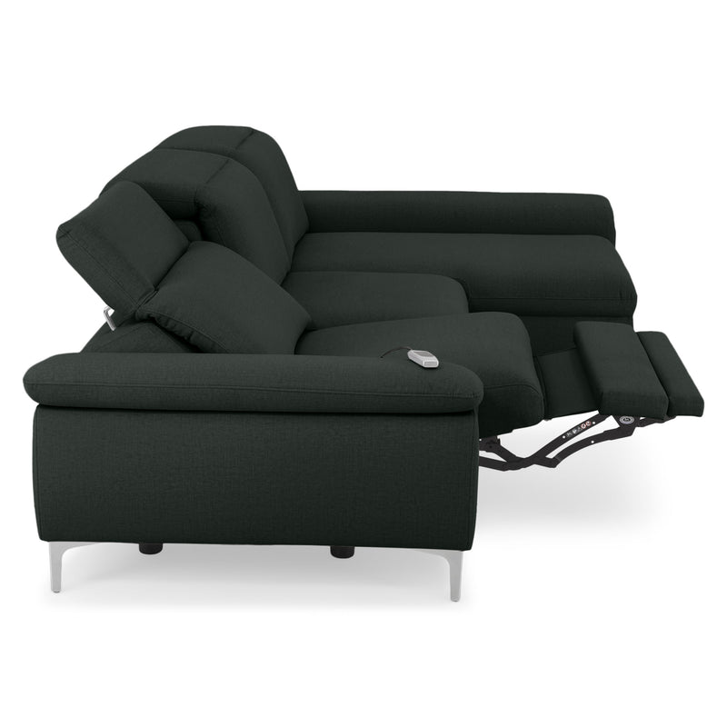 SOUND Colțar șezlong stânga/dreapta, 1 recliner electric și mecanism tetiere, stofă