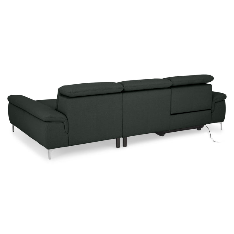 SOUND Colțar șezlong stânga/dreapta, 1 recliner electric și mecanism tetiere, stofă