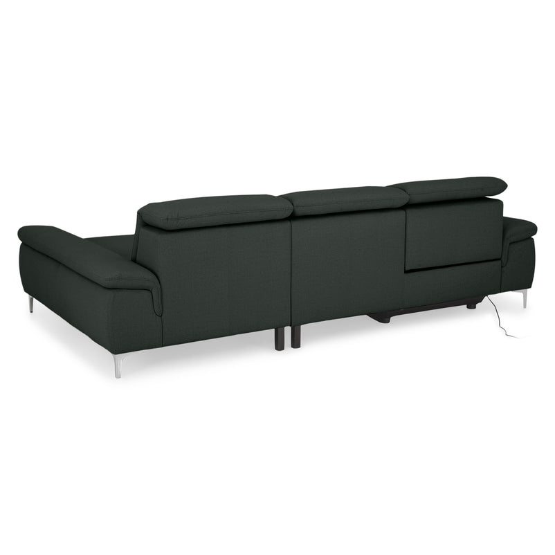 SOUND Colțar șezlong stânga/dreapta, 1 recliner electric și mecanism tetiere, stofă