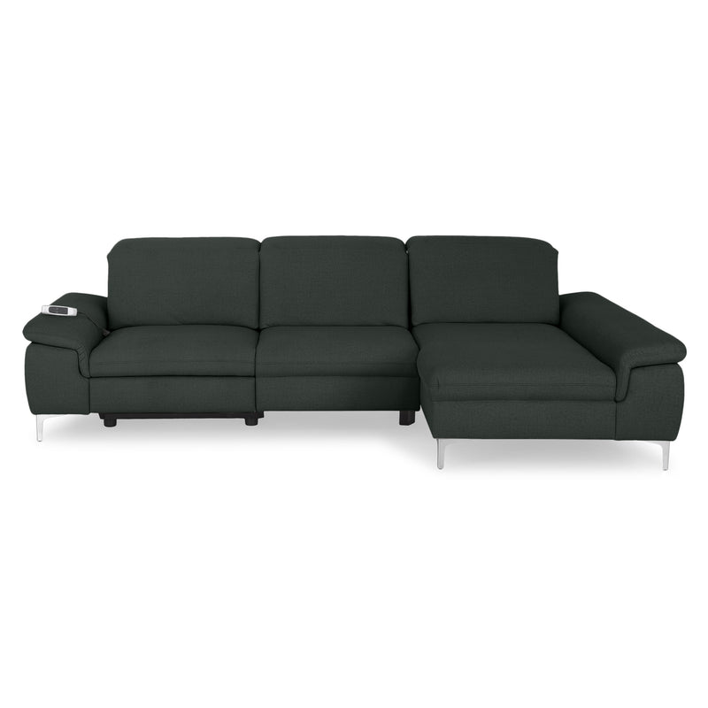 SOUND Colțar șezlong stânga/dreapta, 1 recliner electric și mecanism tetiere, stofă