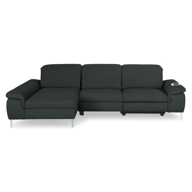 SOUND Colțar șezlong stânga/dreapta, 1 recliner electric și mecanism tetiere, stofă