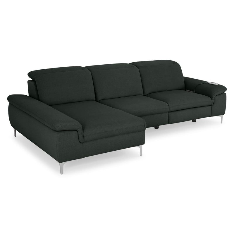 SOUND Colțar șezlong stânga/dreapta, 1 recliner electric și mecanism tetiere, stofă