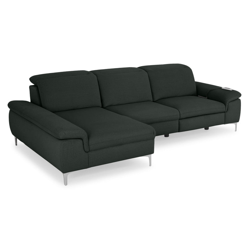 SOUND Colțar șezlong stânga/dreapta, 1 recliner electric și mecanism tetiere, stofă