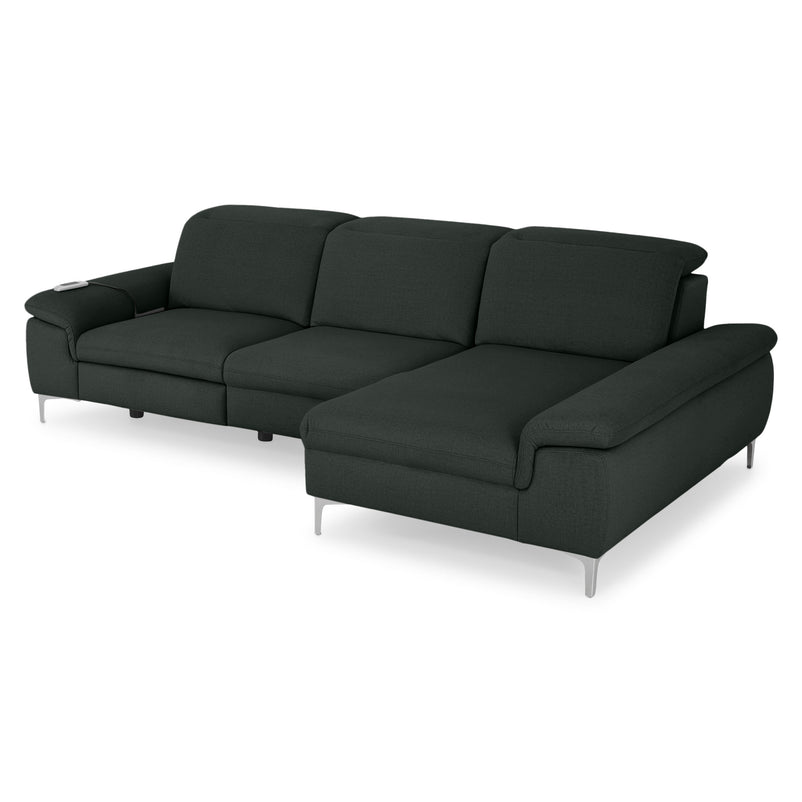 SOUND Colțar șezlong stânga/dreapta, 1 recliner electric și mecanism tetiere, stofă