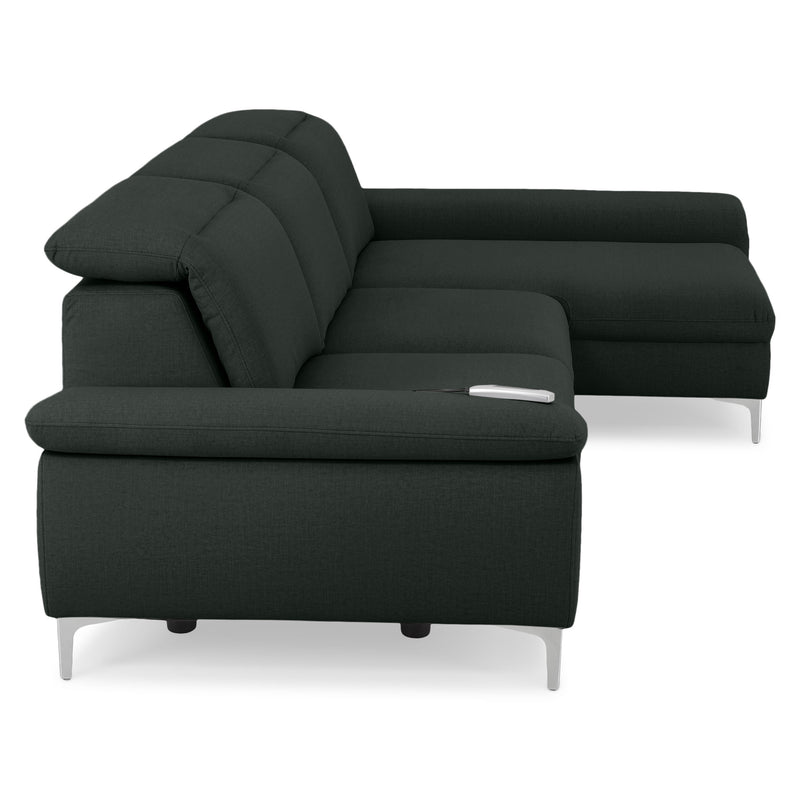 SOUND Colțar șezlong stânga/dreapta, 1 recliner electric și mecanism tetiere, stofă
