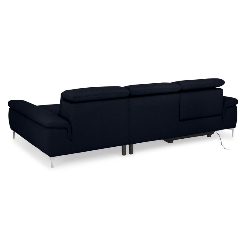 SOUND Colțar șezlong stânga/dreapta, 1 recliner electric și mecanism tetiere, stofă