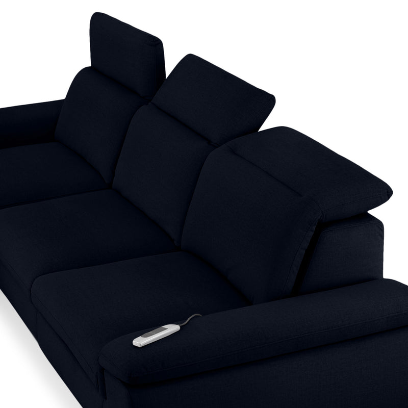 SOUND Colțar șezlong stânga/dreapta, 1 recliner electric și mecanism tetiere, stofă