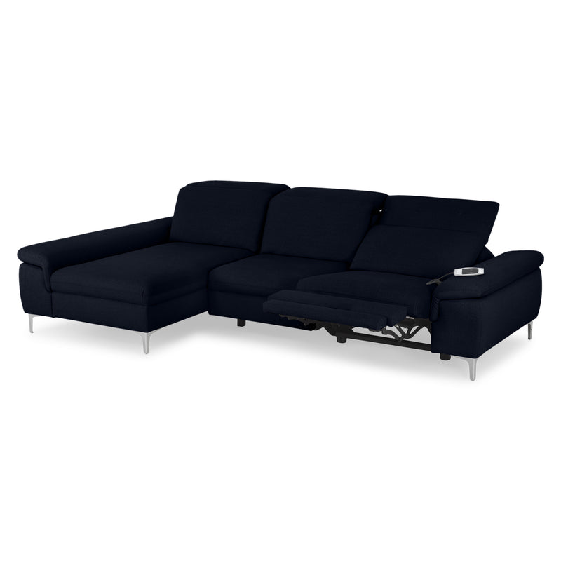 SOUND Colțar șezlong stânga/dreapta, 1 recliner electric și mecanism tetiere, stofă