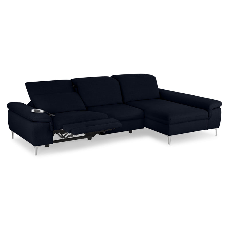 SOUND Colțar șezlong stânga/dreapta, 1 recliner electric și mecanism tetiere, stofă