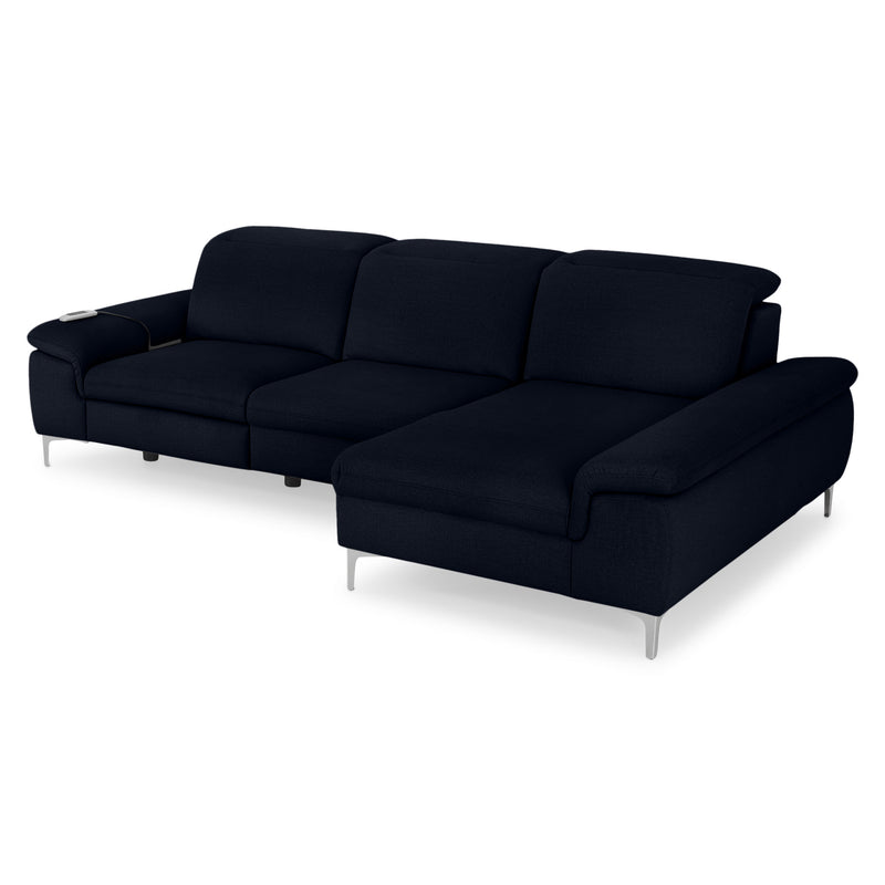 SOUND Colțar șezlong stânga/dreapta, 1 recliner electric și mecanism tetiere, stofă