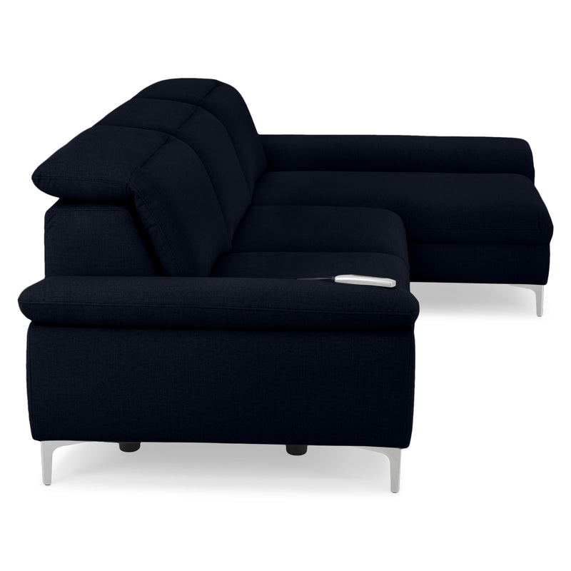 SOUND Colțar șezlong stânga/dreapta, 1 recliner electric și mecanism tetiere, stofă