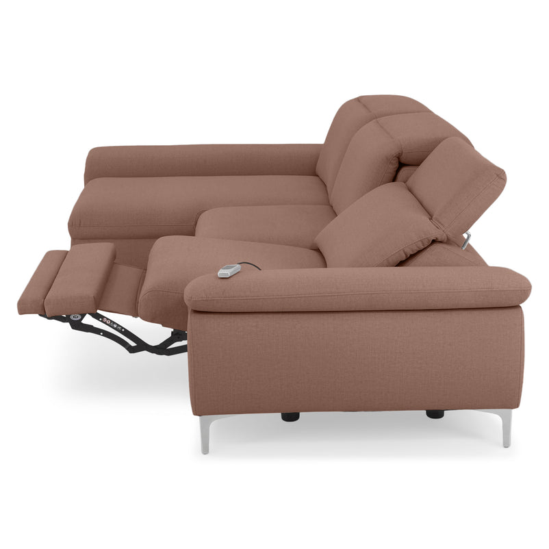 SOUND Colțar șezlong stânga/dreapta, 1 recliner electric și mecanism tetiere, stofă