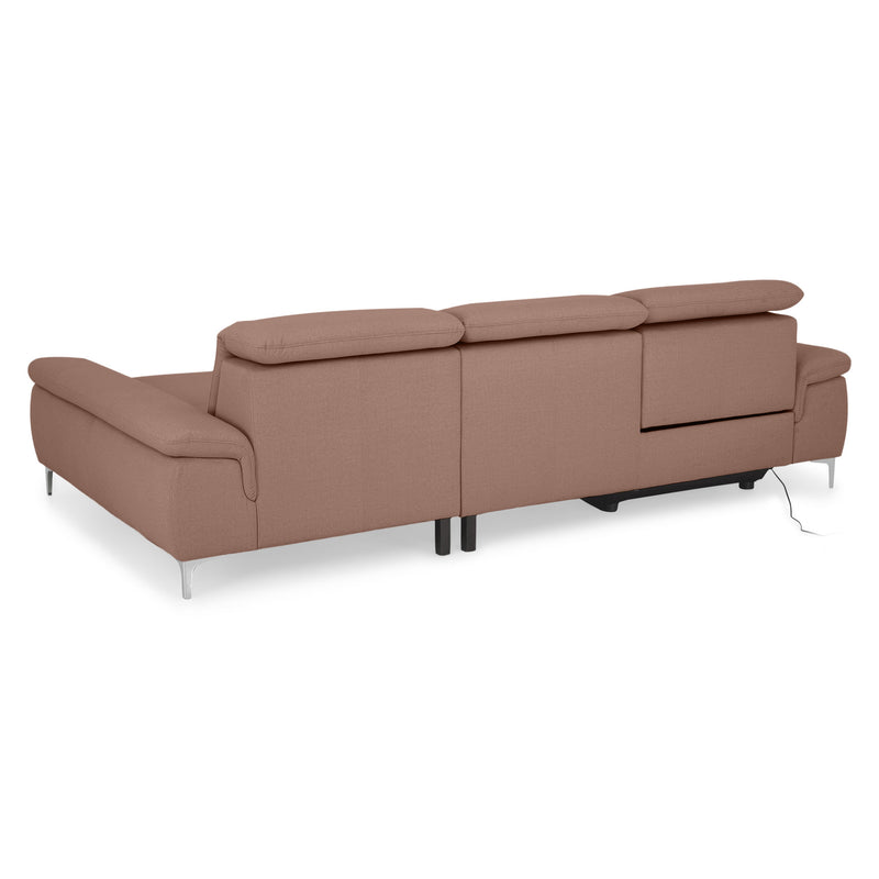SOUND Colțar șezlong stânga/dreapta, 1 recliner electric și mecanism tetiere, stofă