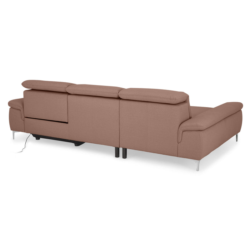 SOUND Colțar șezlong stânga/dreapta, 1 recliner electric și mecanism tetiere, stofă