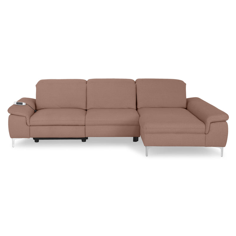 SOUND Colțar șezlong stânga/dreapta, 1 recliner electric și mecanism tetiere, stofă