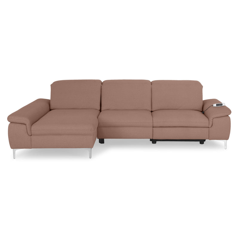 SOUND Colțar șezlong stânga/dreapta, 1 recliner electric și mecanism tetiere, stofă