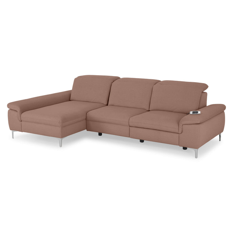 SOUND Colțar șezlong stânga/dreapta, 1 recliner electric și mecanism tetiere, stofă