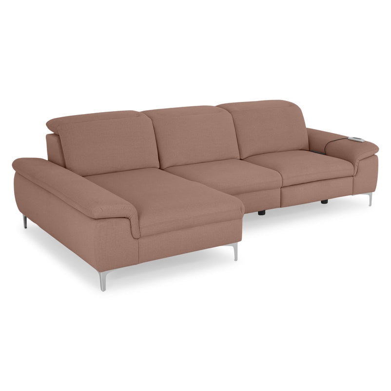 SOUND Colțar șezlong stânga/dreapta, 1 recliner electric și mecanism tetiere, stofă