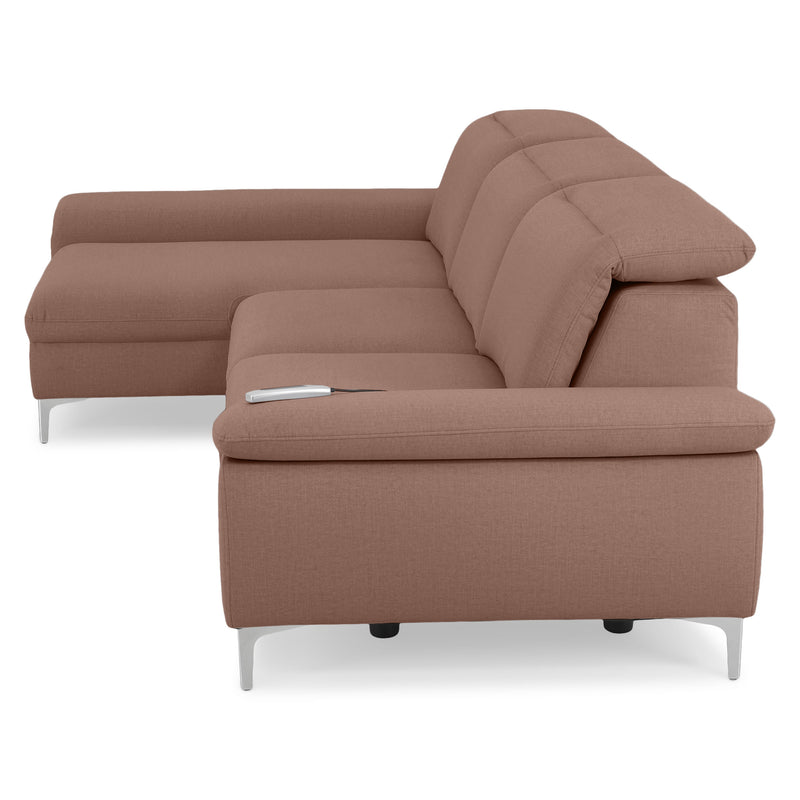 SOUND Colțar șezlong stânga/dreapta, 1 recliner electric și mecanism tetiere, stofă