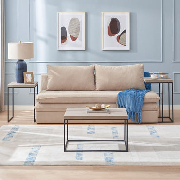 ERLEND Canapea extensibilă, 3 locuri, ladă depozitare, stofă