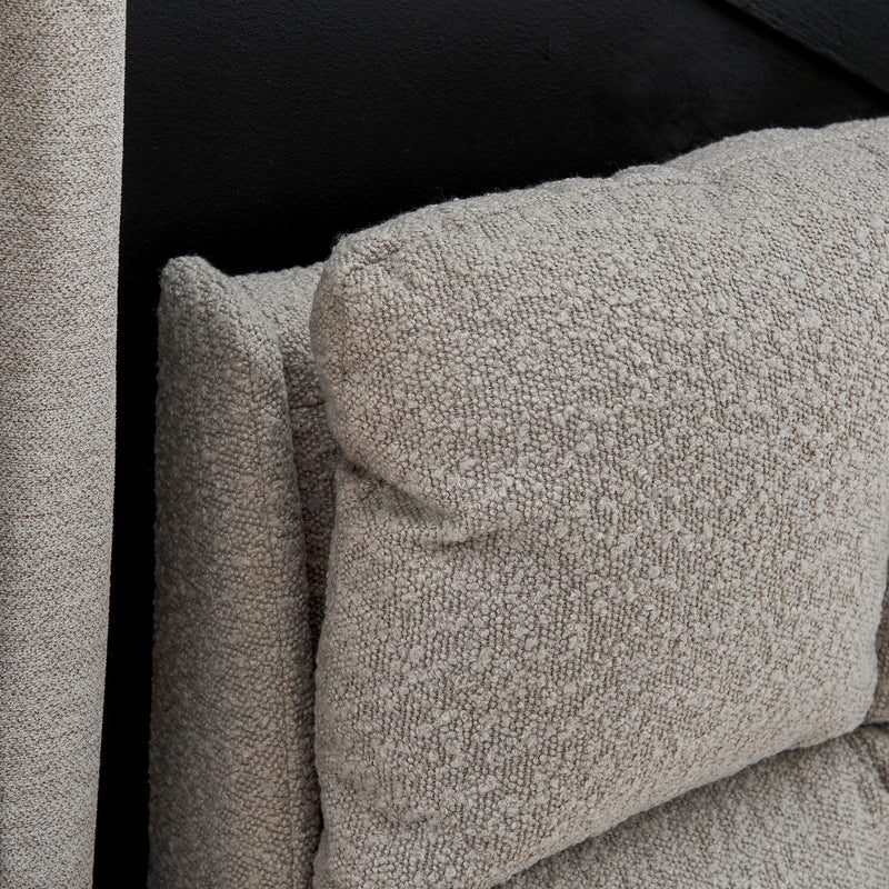 FULTON Pat tapițat, somieră rabatabilă și ladă depozitare incluse