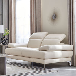 GARNER Canapea 2 locuri, mecanism tetiere, piele