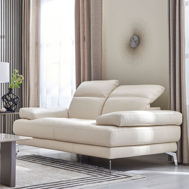 GARNER Canapea 2 locuri, mecanism tetiere, piele