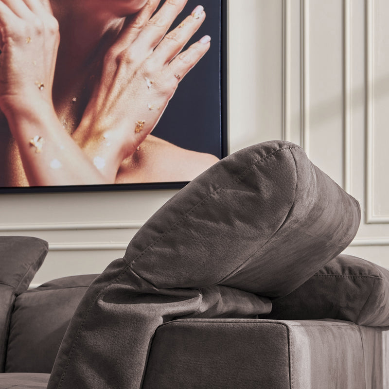 GARNER Colțar, șezlong dreapta, spătar și mecanism tetiere, stofă