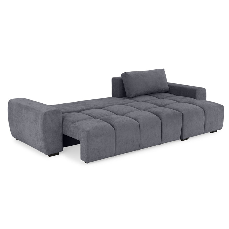 DUNA Colțar extensibil, șezlong interschimbabil și ladă depozitare, stofă