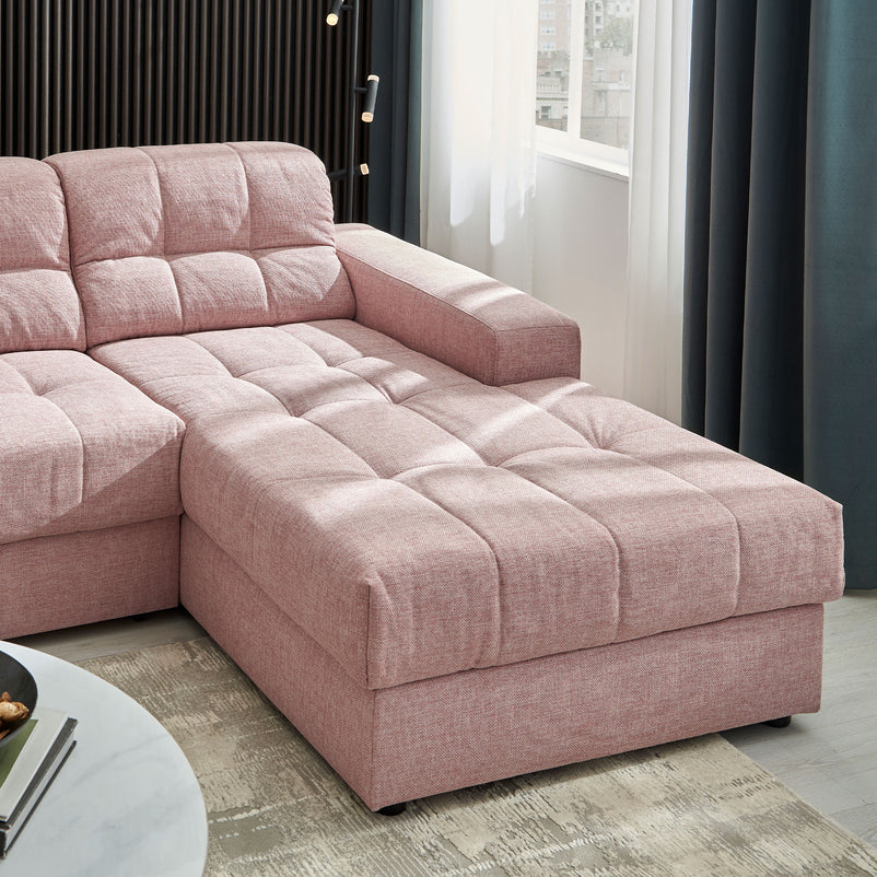 HAINES Colțar extensibil, șezlong stânga/dreapta, stofă