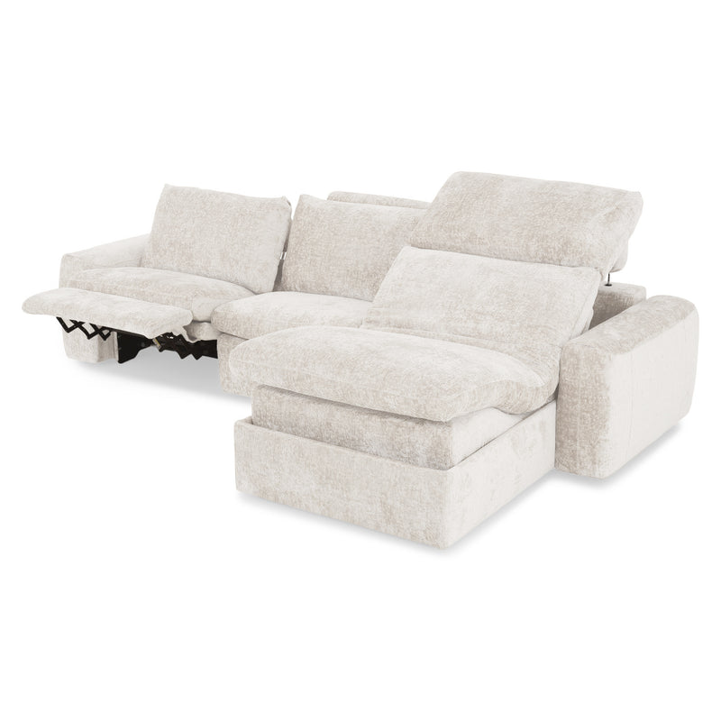NEW JERSEY Colțar cu șezlong electric stânga/dreapta, 1 recliner electric, mecanism tetieră, USB, stofă