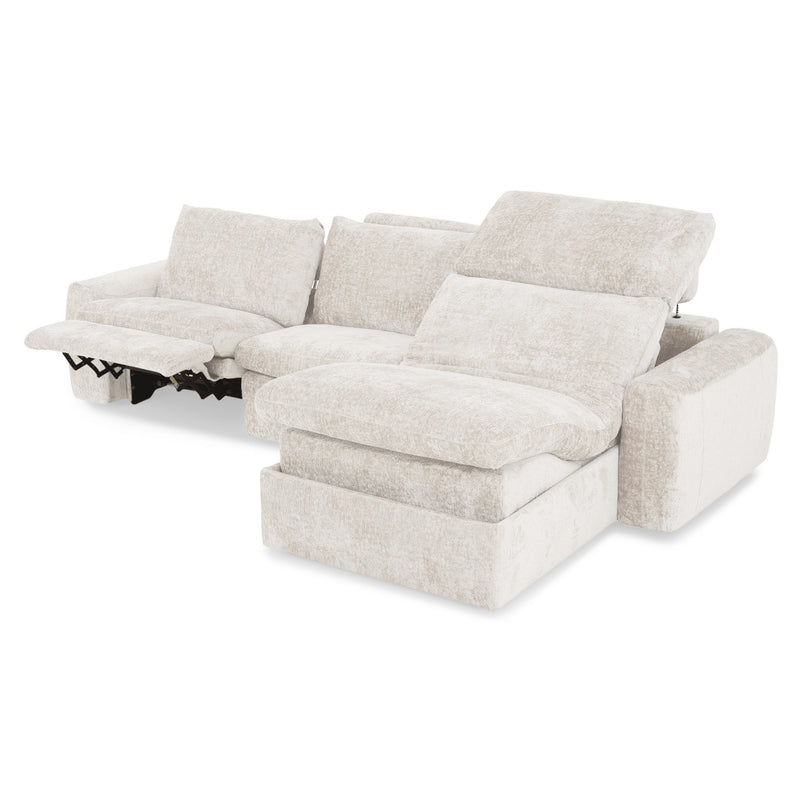 NEW JERSEY Colțar cu șezlong electric stânga/dreapta, 1 recliner electric, mecanism tetieră, USB, stofă