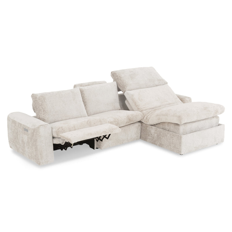 NEW JERSEY Colțar cu șezlong electric stânga/dreapta, 1 recliner electric, mecanism tetieră, USB, stofă