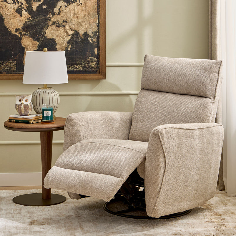 KERSEY Fotoliu rotativ, recliner manual, stofă