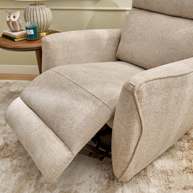 KERSEY Fotoliu rotativ, recliner manual, stofă