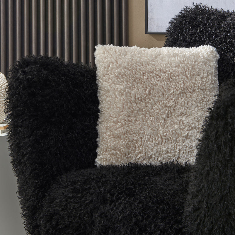 MERIBEL Pernă decorativă, imitație blană, 45x45cm