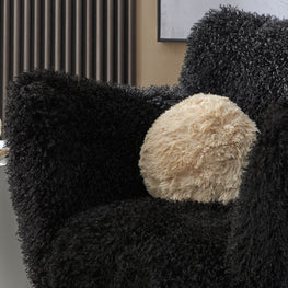 MERIBEL Pernă decorativă, imitație blană, D.28cm
