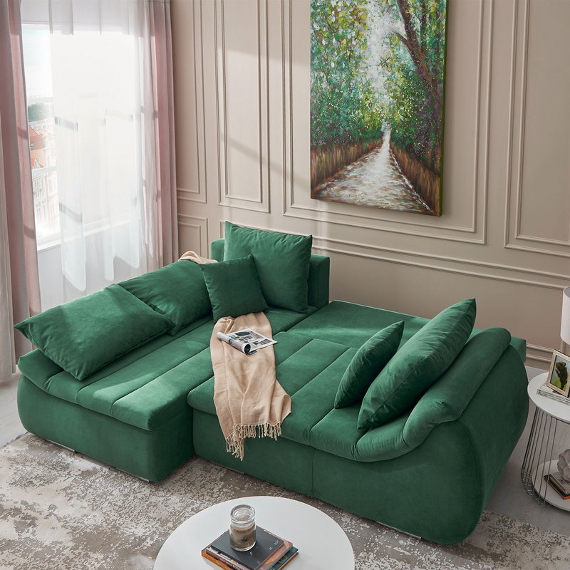 MINIDIAZ Canapea extensibilă, șezlong stânga/dreapta, stofă