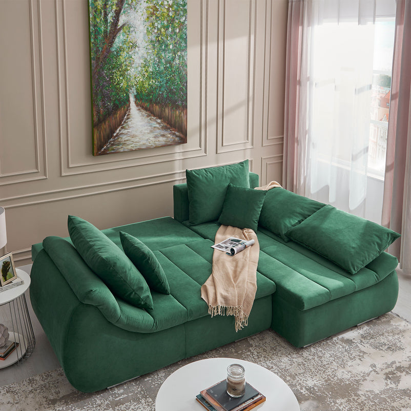 MINIDIAZ Canapea extensibilă, șezlong stânga/dreapta, stofă