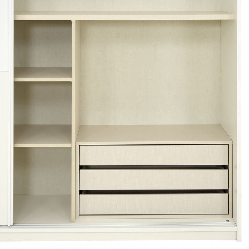 CAROLINE Dulap 2 uși glisante, casetieră inclusă