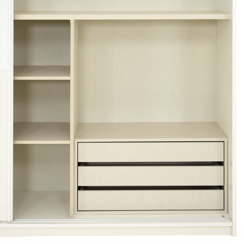 CAROLINE Dulap 2 uși glisante, casetieră inclusă