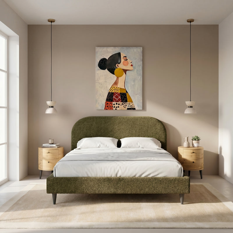 NYLES Pat tapițat, 160x200cm, somieră inclusă