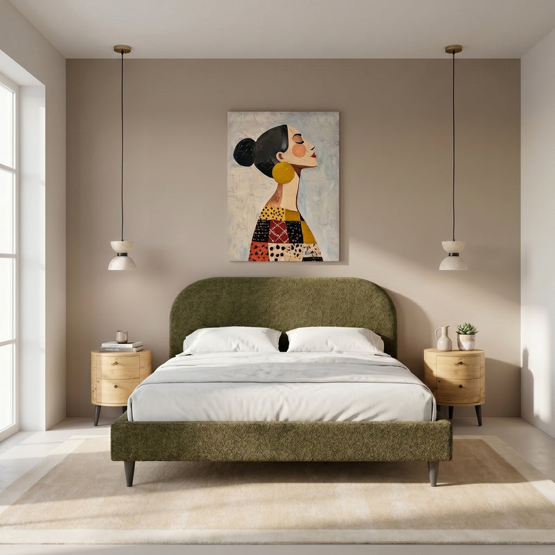 NYLES Pat tapițat, 160x200cm, somieră inclusă